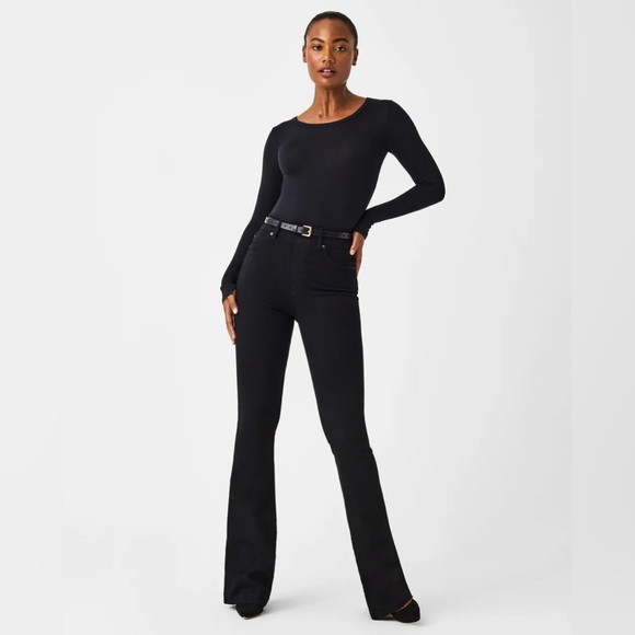 SPANX Denim - SPANX flare jeans in shade clean black